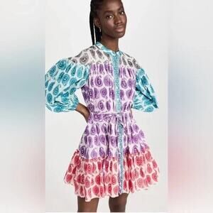 Charina Sarte Philippine Boho Paisley Dress XL Multicolor Tiered Long Sleeve